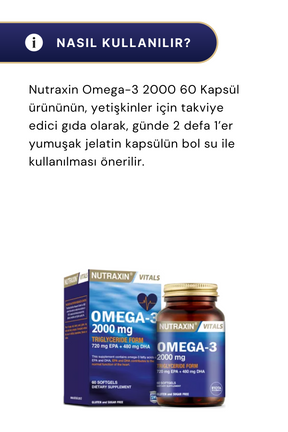 Nutraxin Omega-3 2000 Mg 60 Softgel 2'li Paket