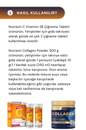 Nutraxin Vitamin C 28 Çiğneme Tableti & Collagen Powder