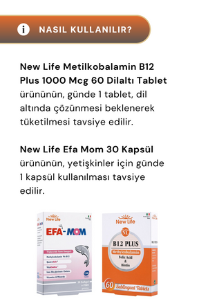 New Life B12 Plus 60 Tablet & EFA Mom