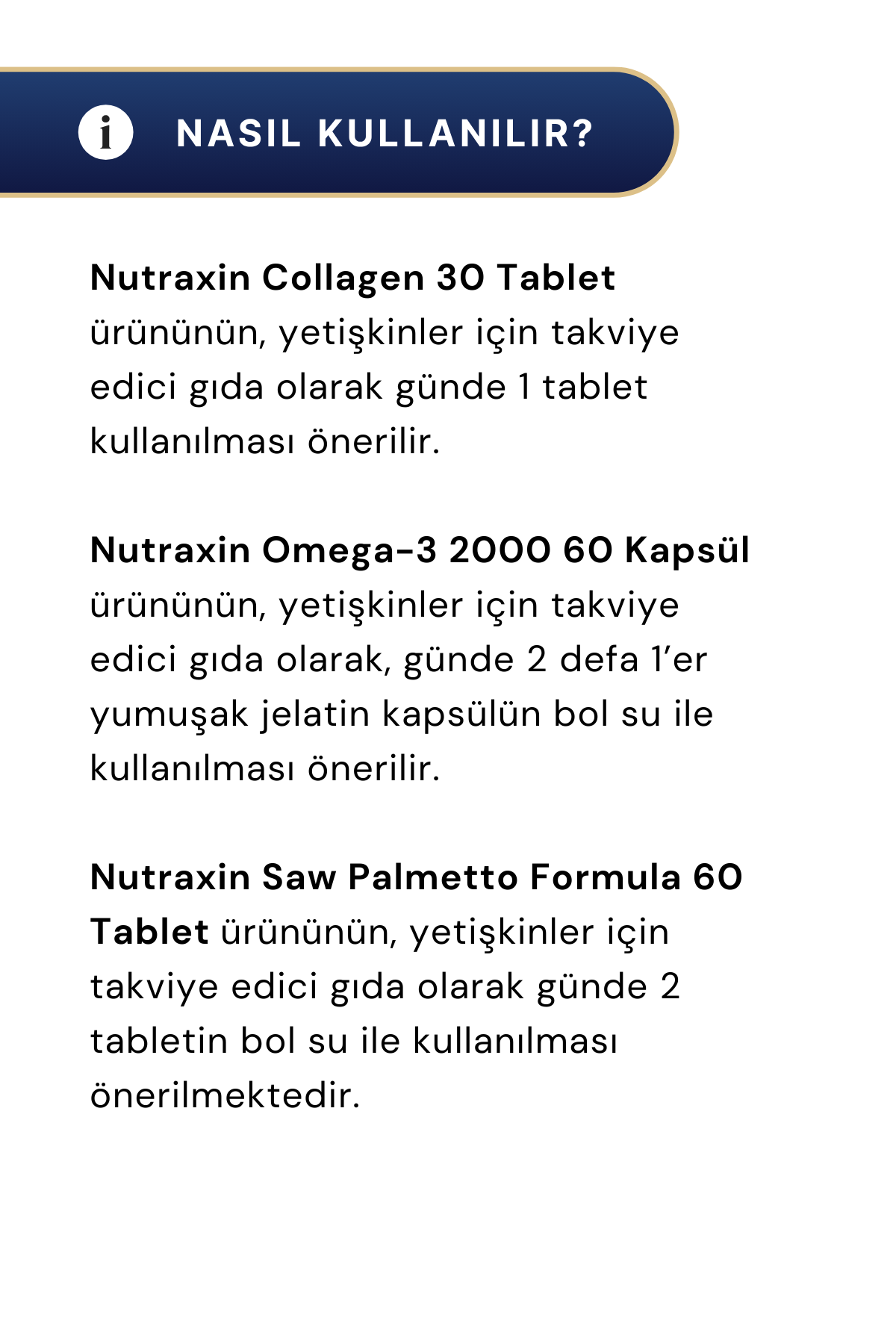 Nutraxin Collagen 30 Tablet & Omega-3 2000 mg & Saw Palmetto