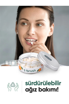 T-Brush Portakal Aromalı Florürsüz Diş Macunu Tableti - 90 Adet