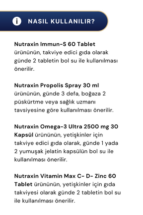 Nutraxin Bağışıklık Sistemi Destekleyici 4'lü Paket
