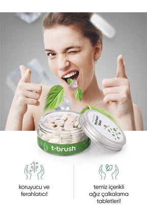 T-Brush Nane Aromalı Florürsüz Ağız Çalkalama Tableti - 75 Adet