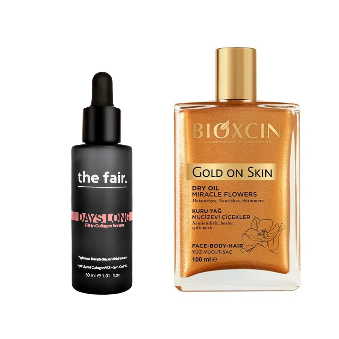 The Fair Days Long Fill-in Collagen Yaşlanma Karşıtı Cilt Serumu 30 ml & Bioxcin Gold on Skin Kuru Yağ 100 ml