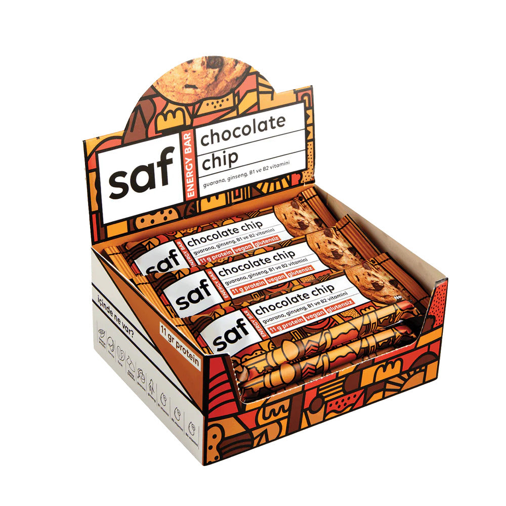 Saf Nutrition Chocolate Chip Energy Bar 50 g 12'li Paket