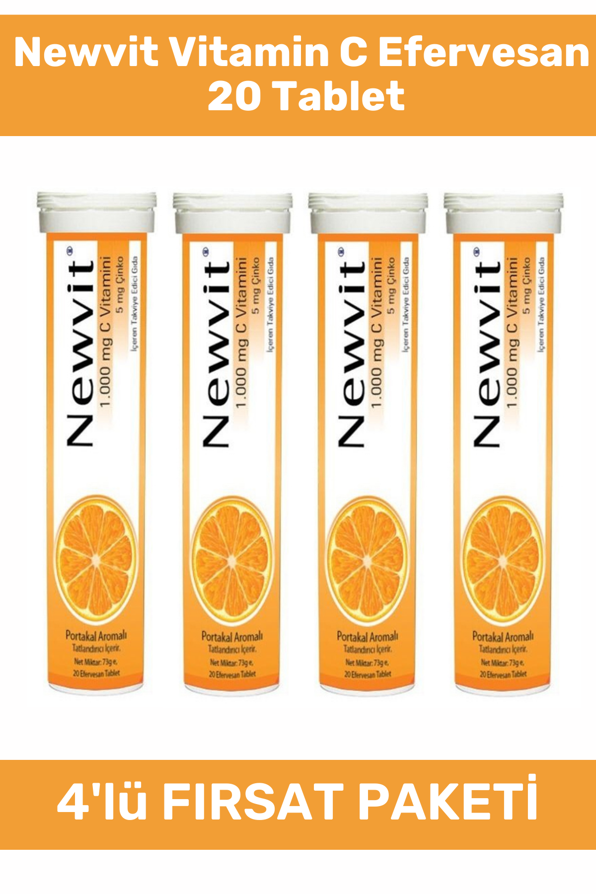 Newvit Vitamin C Efervesan 20 Tablet 4'lü Paket