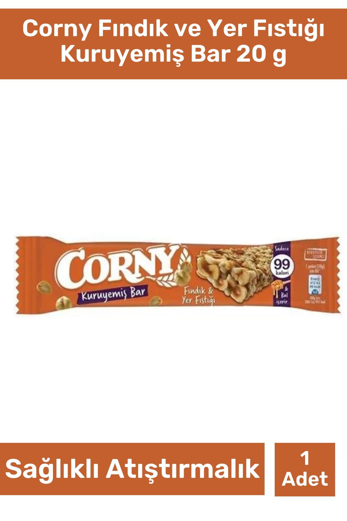 Corny Fındık ve Yer Fıstığı Kuruyemiş Bar 20 g