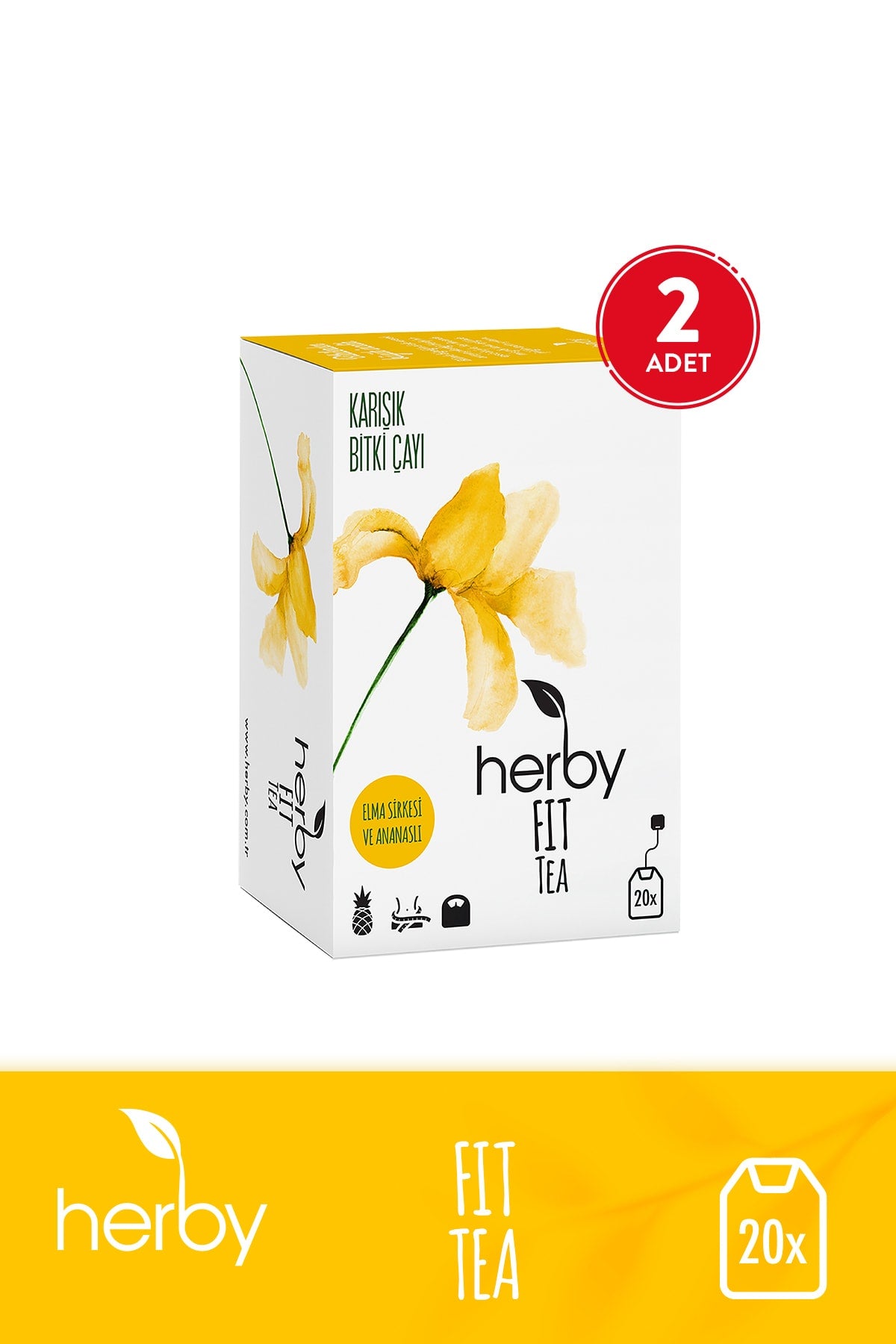 Herby Fit Tea Elma Sirkeli Bitki Çayı 2'li Paket