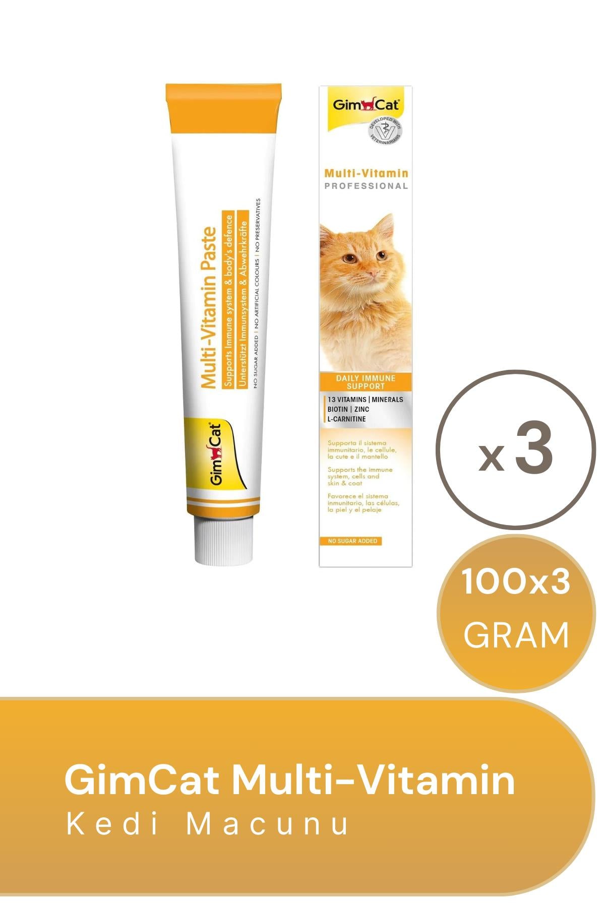 GimCat Multi-Vitamin Kedi Macunu 100 g 3'lü Paket