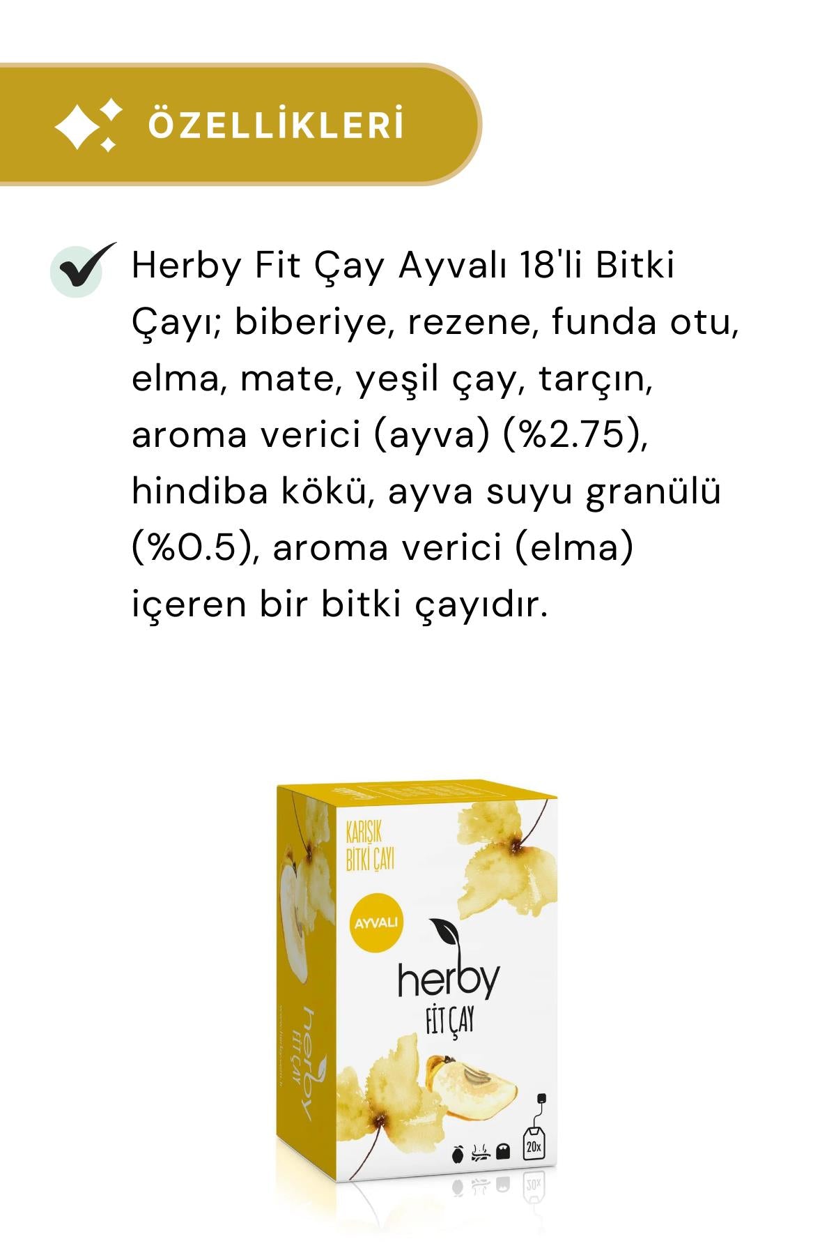 Herby Fit Çay Ayvalı 18'li Bitki Çayı 2'li Paket