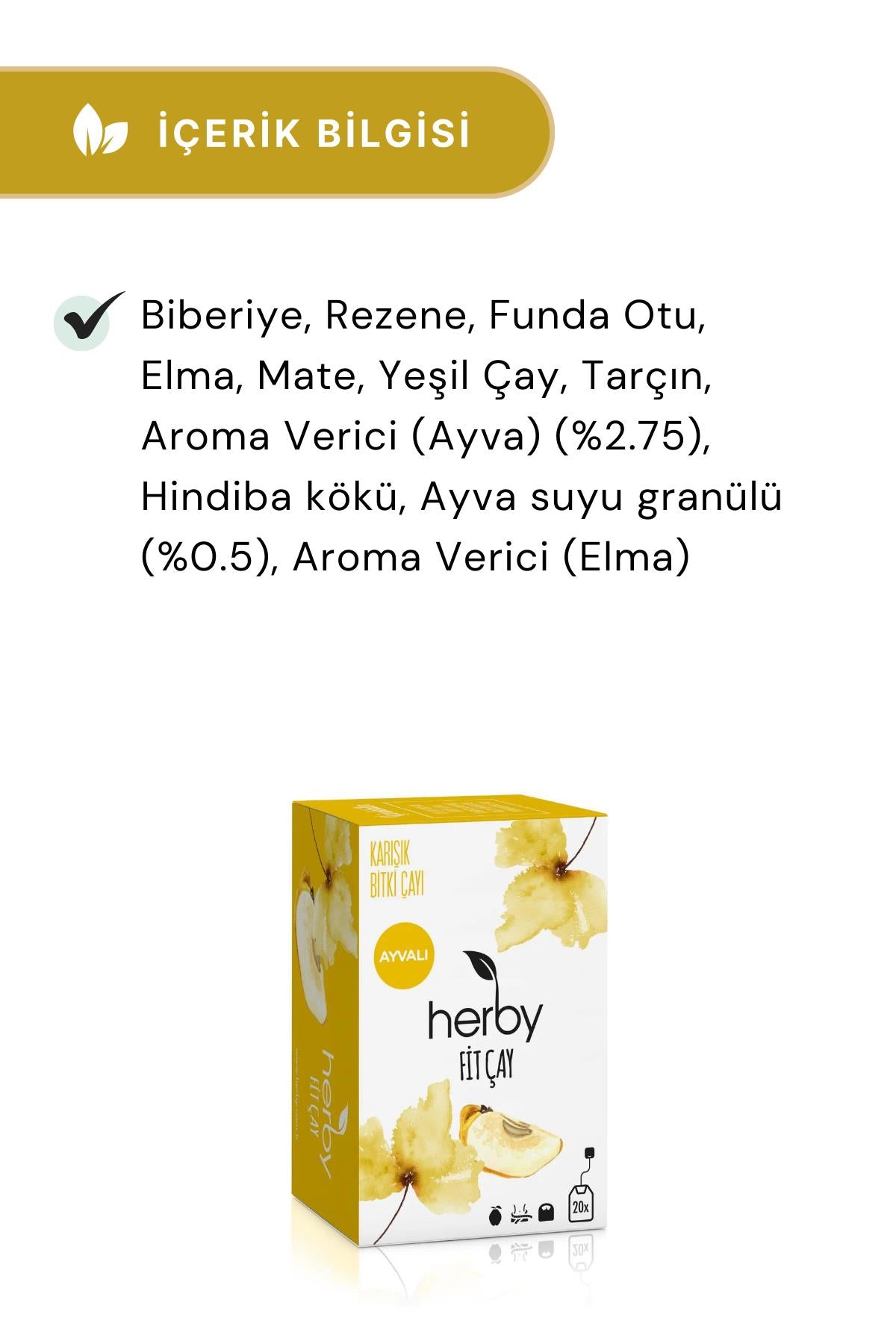 Herby Fit Çay Ayvalı 18'li Bitki Çayı 2'li Paket