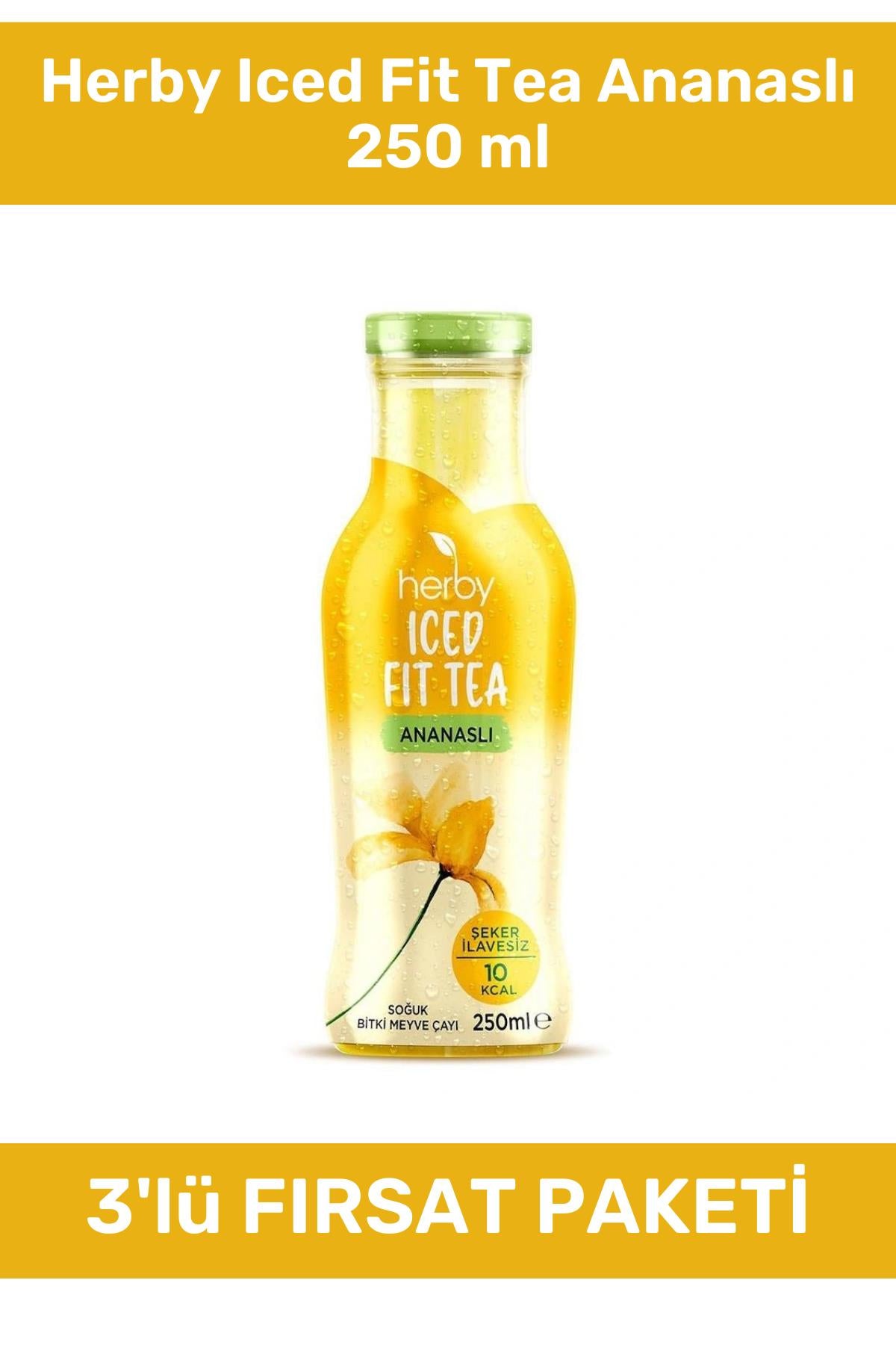 Herby Iced Fit Tea Ananaslı 250 ml 3'lü Paket