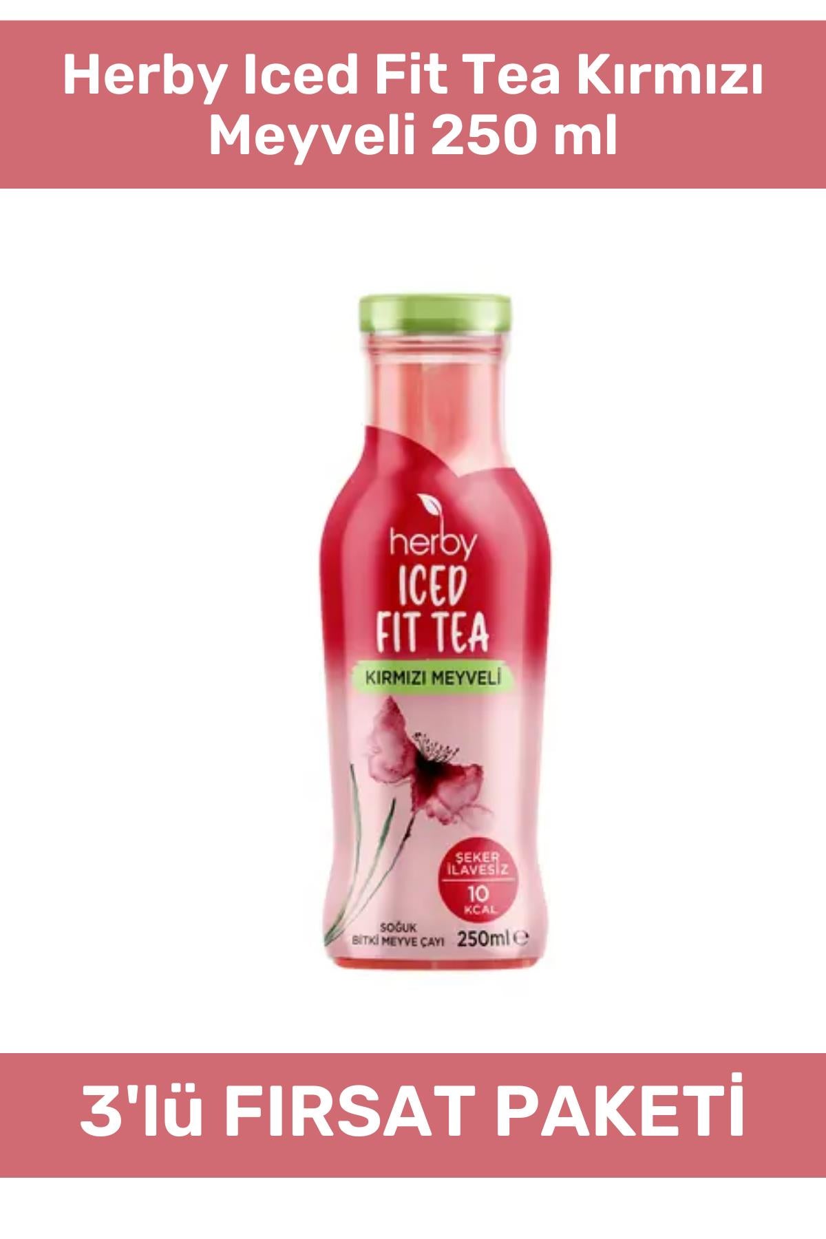 Herby Iced Fit Tea Kırmızı Meyveli 250 ml 3'lü Paket
