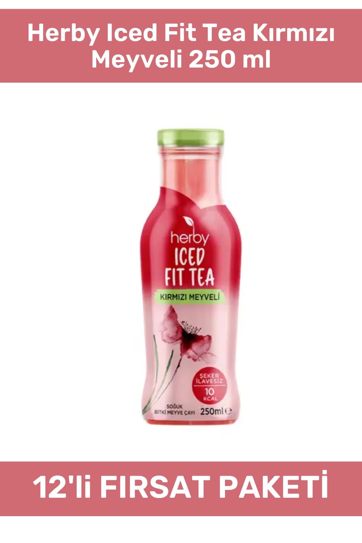 Herby Iced Fit Tea Kırmızı Meyveli 250 ml 12'li Paket