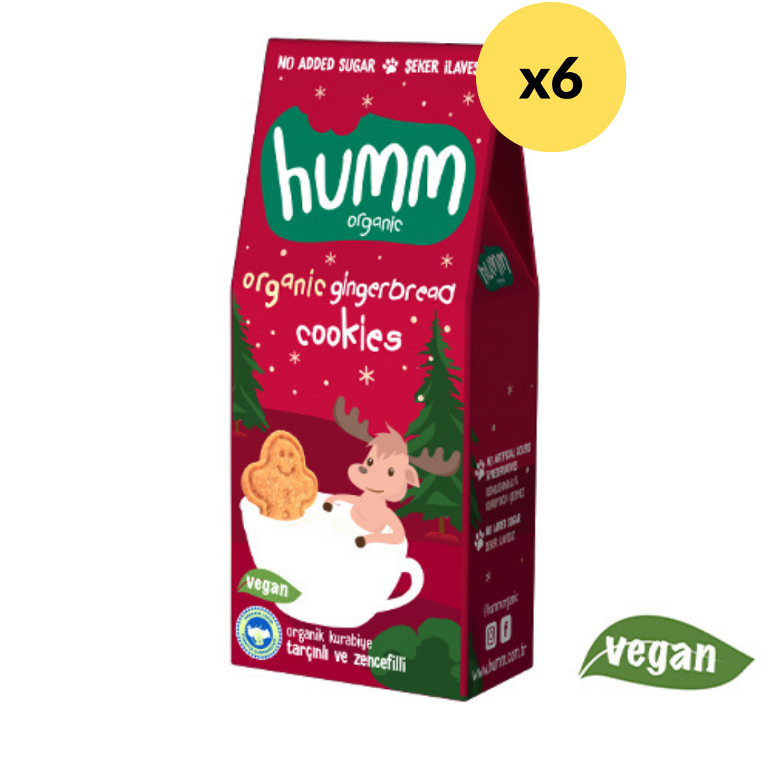 Humm Organic Zencefilli Tarçınlı Vegan Kurabiye 55 g 6'lı Paket