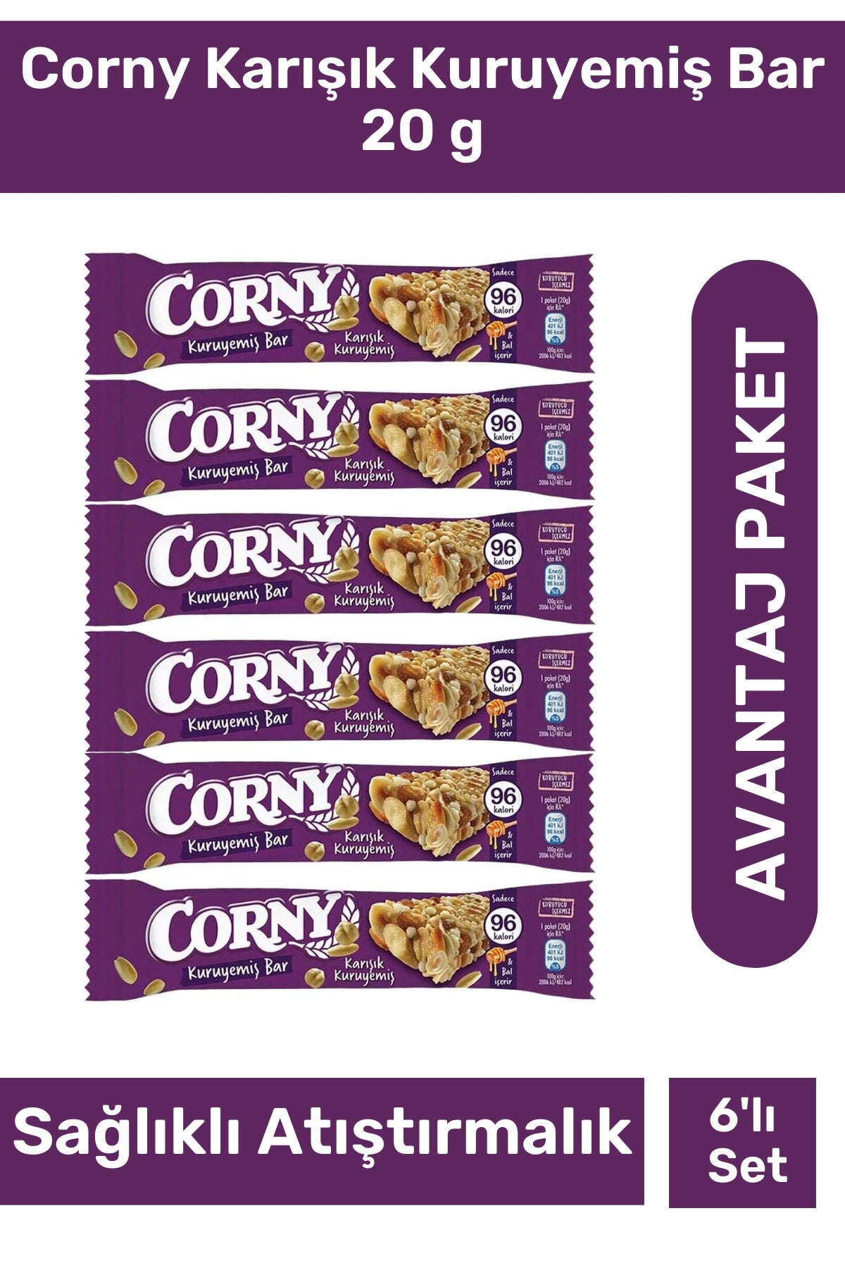 Corny Karışık Kuruyemiş Bar 20 g 6'lı Paket
