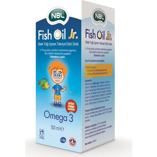 NBL Fish Oil Jr. Omega 3 Balık Yağı 150 ml