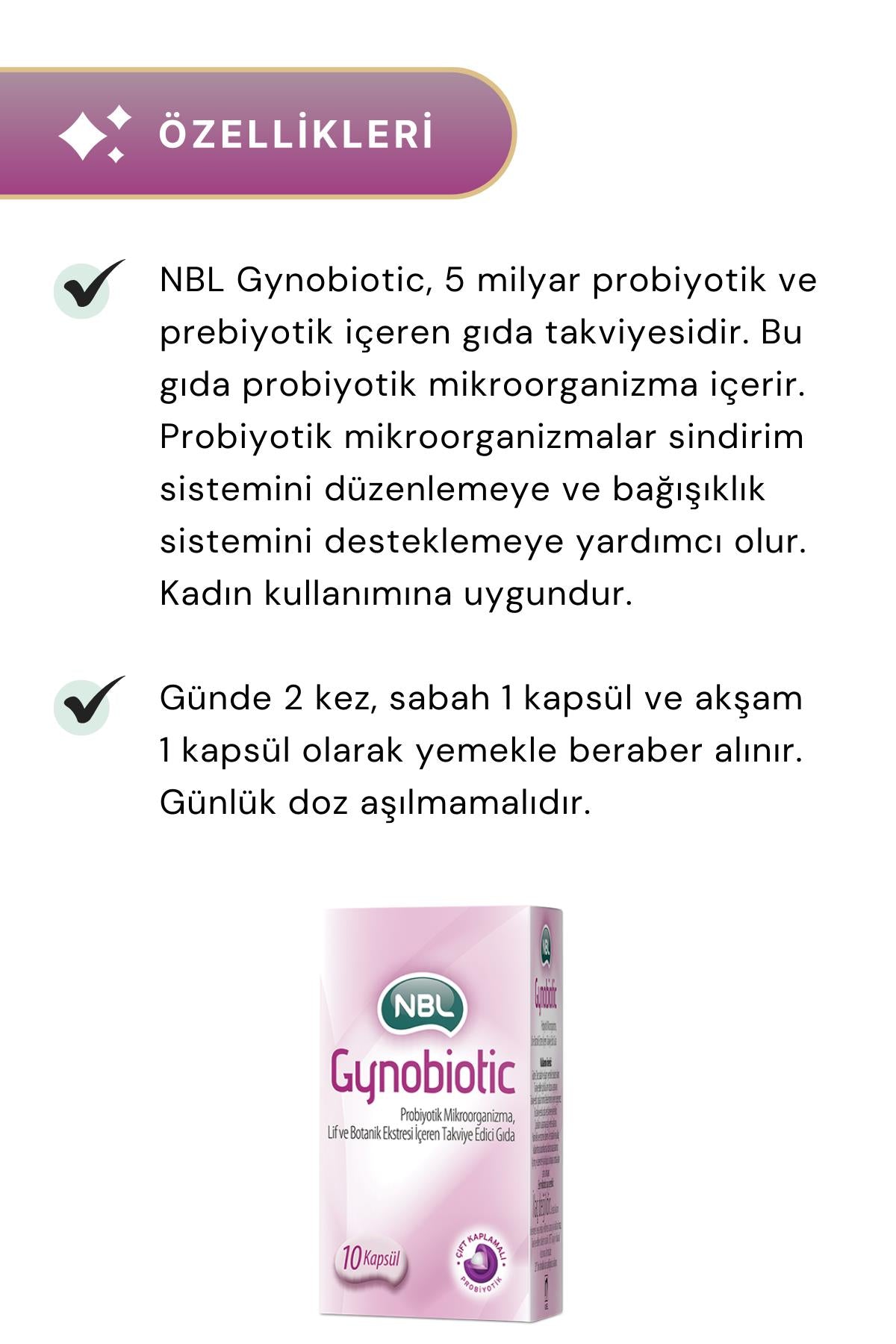NBL Gynobiotic 10 Kapsül 3'lü Paket