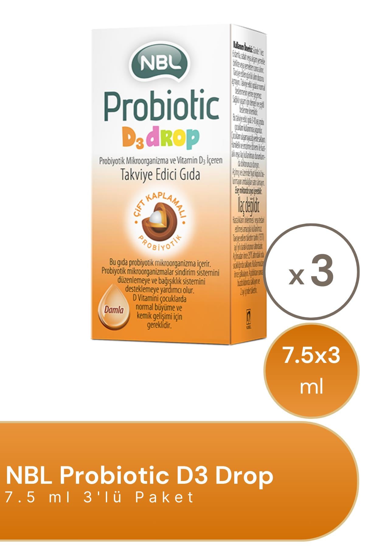 NBL Probiotic D3 Drop 7.5 ml 3'lü Paket