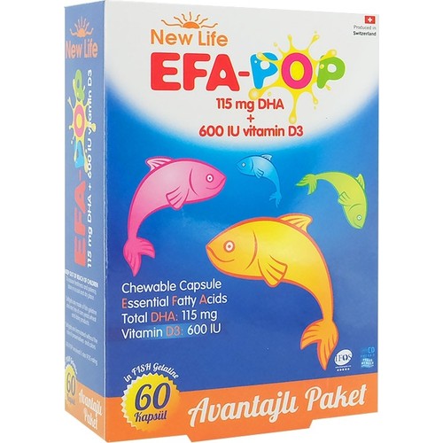 New Life EFA Pop Omega-3 Balık Yağı 60 Çiğnenebilir Kapsül