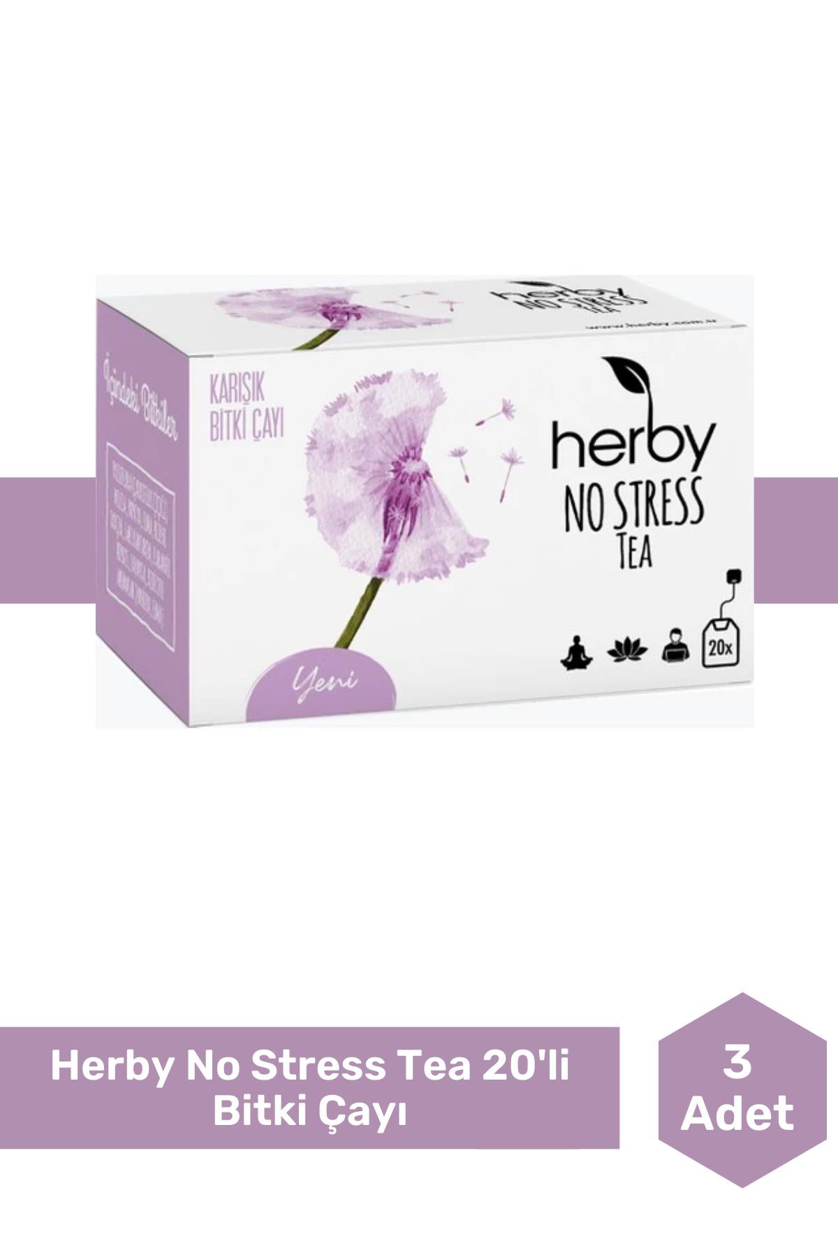 Herby No Stress Tea 20'li Bitki Çayı 3'lü Paket