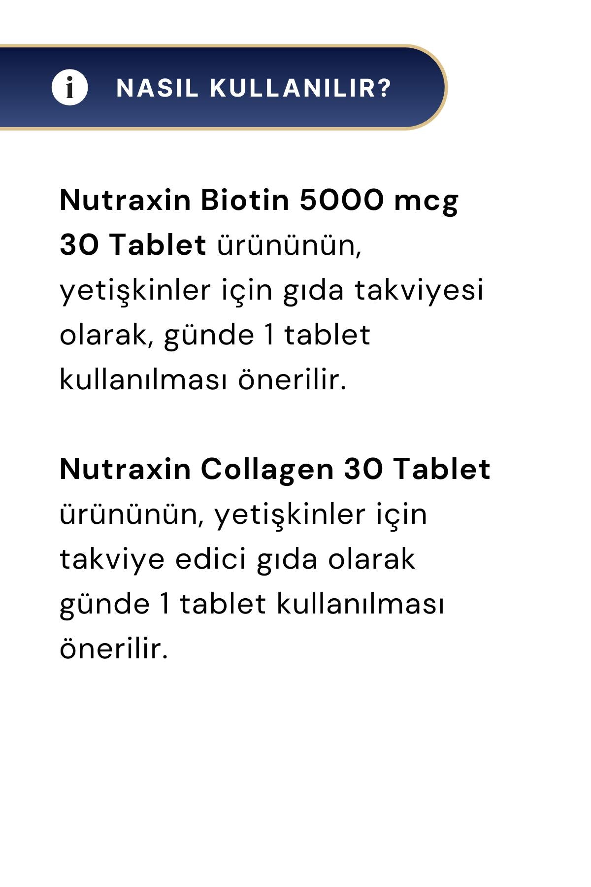 Nutraxin Biotin 5000 mcg 30 Tablet & Beauty Gold Collagen 30 Tablet