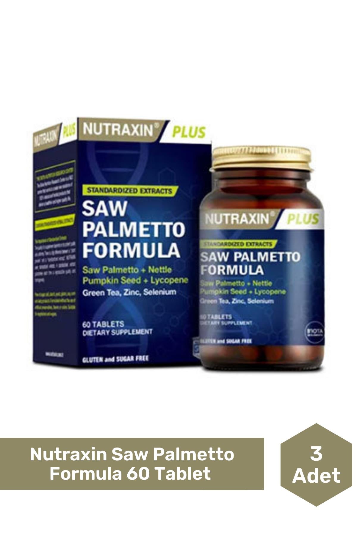 Nutraxin Saw Palmetto Formula 60 Tablet 3'lü Paket