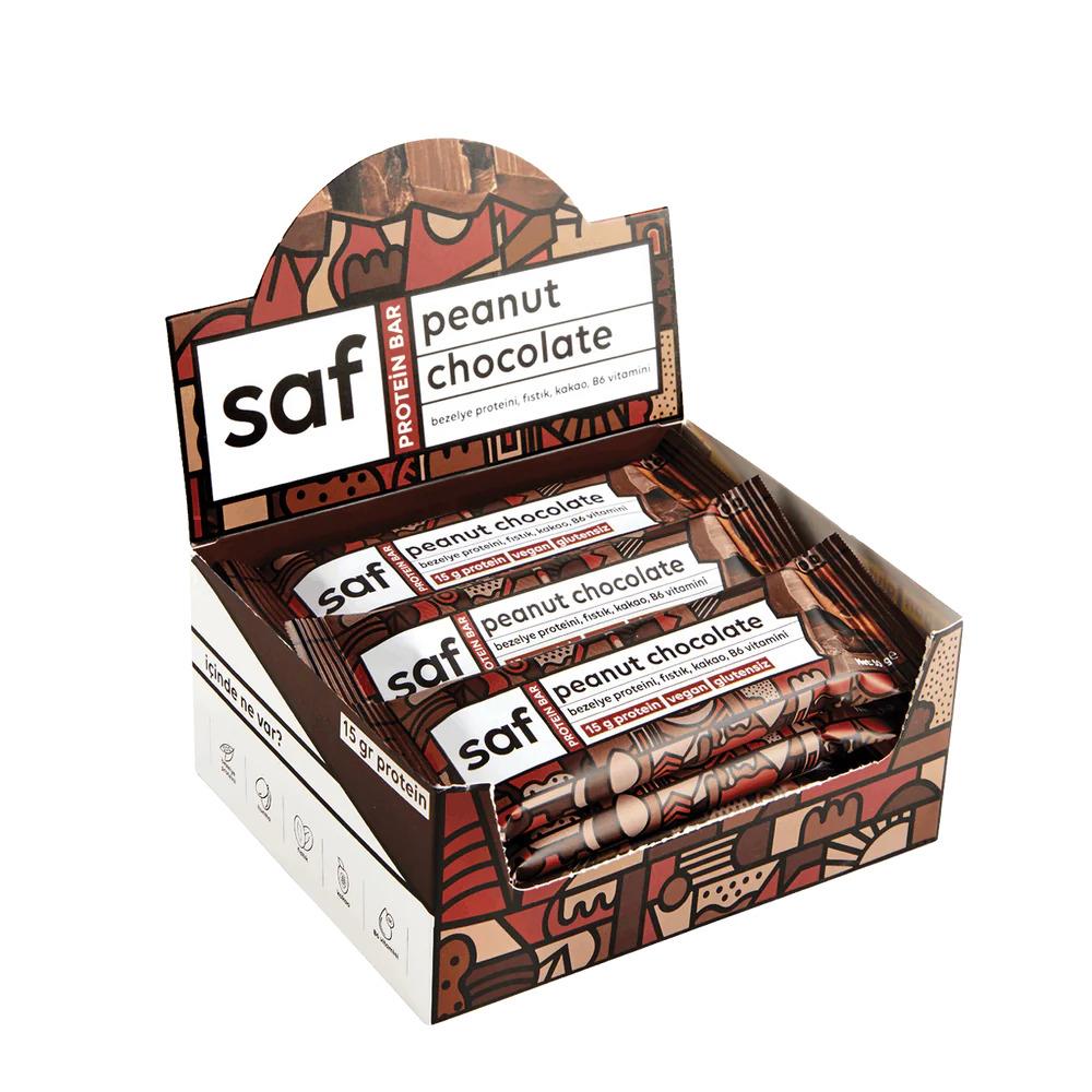 Saf Nutrition Peanut Chocolate High Protein Bar 50 g 12'li Paket