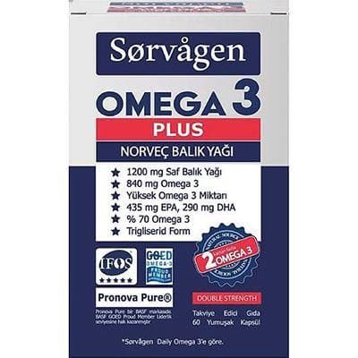 Sorvagen Omega 3 Plus 1200 mg Norveç Balık Yağı 60 Kapsül