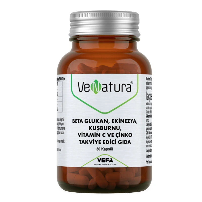 Venatura Beta Glukan, Ekinezya, Kuşburnu, Vitamin C ve Çinko 30 Kapsül