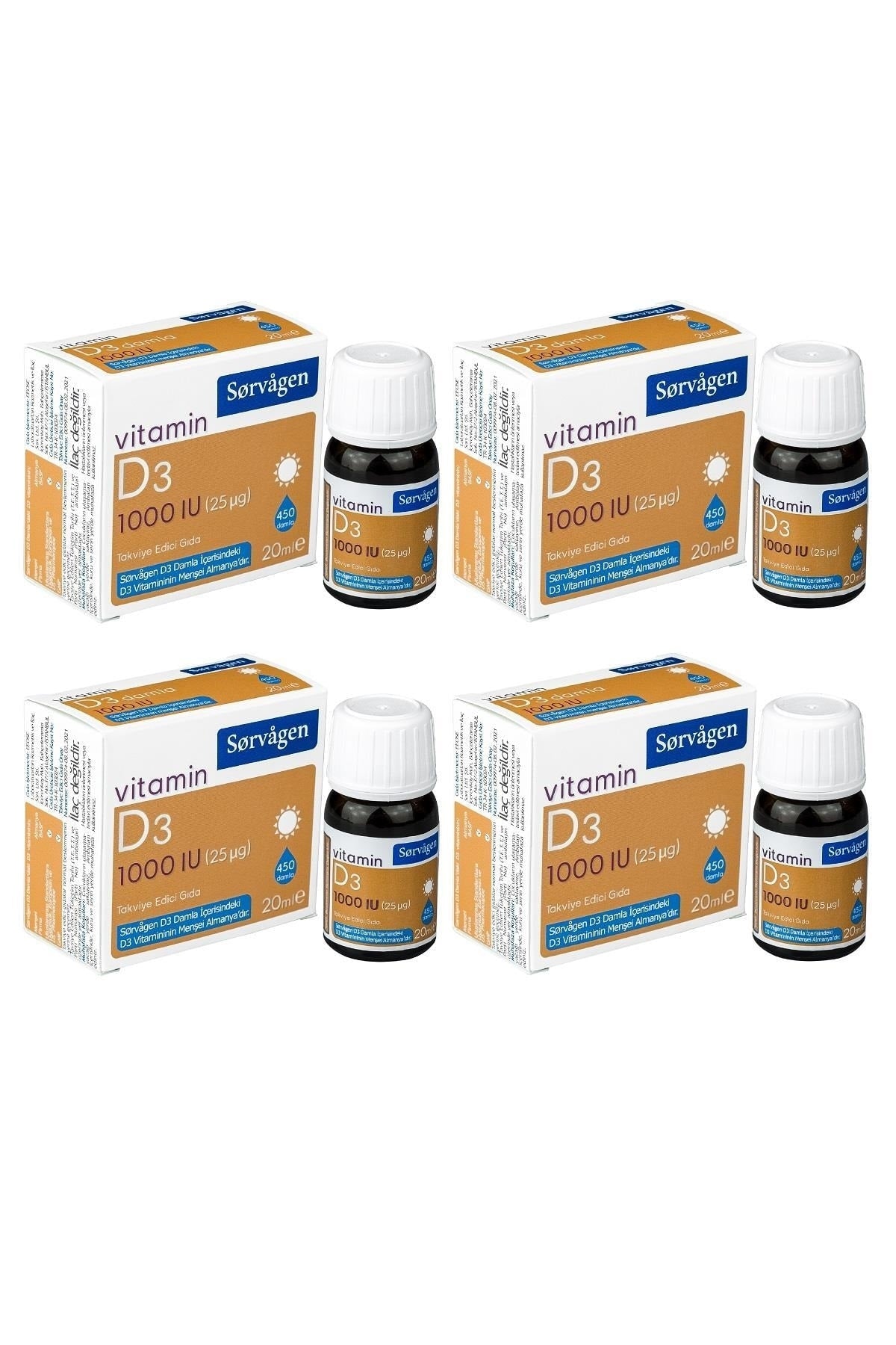 Sorvagen Vitamin D3 20 ml Damla 4'lü Paket