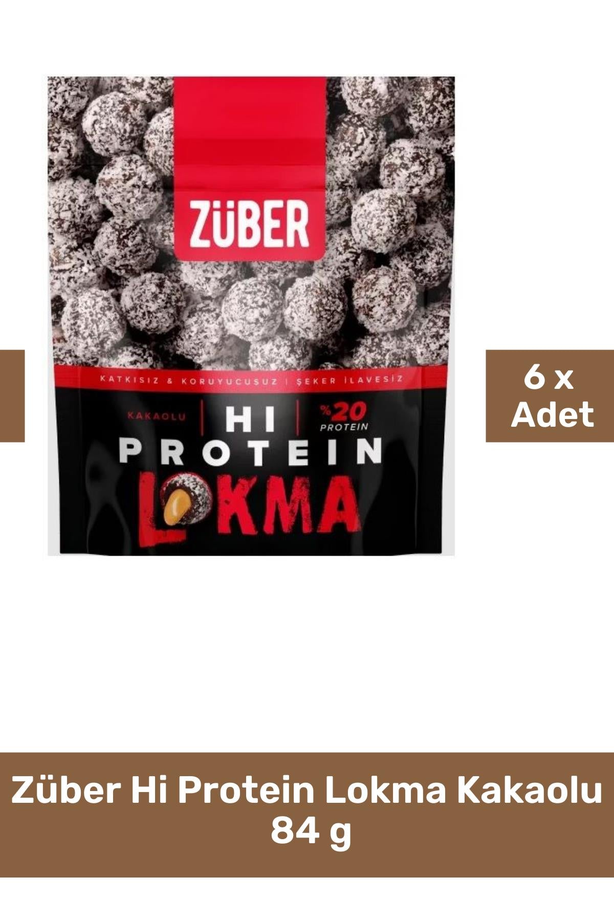 Züber Hi Protein Lokma Kakaolu 84 g 6'lı Paket