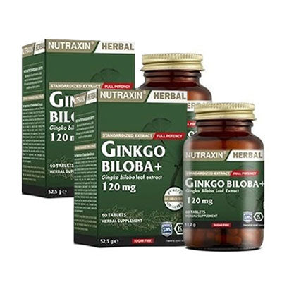 Nutraxin Ginkgo Biloba 120 mg 60 Tablet 2'li Paket