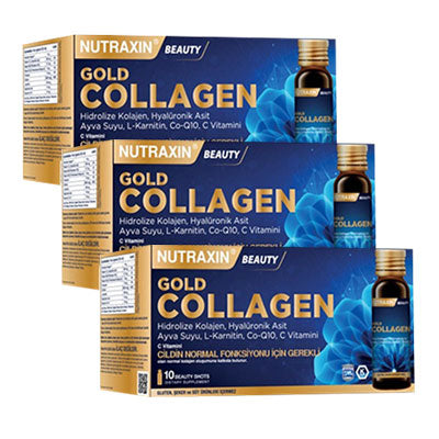 Nutraxin Beauty Gold Collagen 10 x 50 ml 3'lü Paket