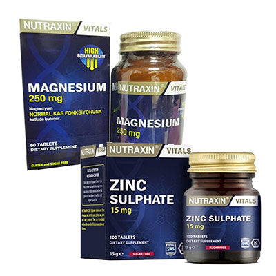 Nutraxin Magnesium Citrate 250 mg 60 Tablet & Zinc Sulphate 15 mg 100 Tablet
