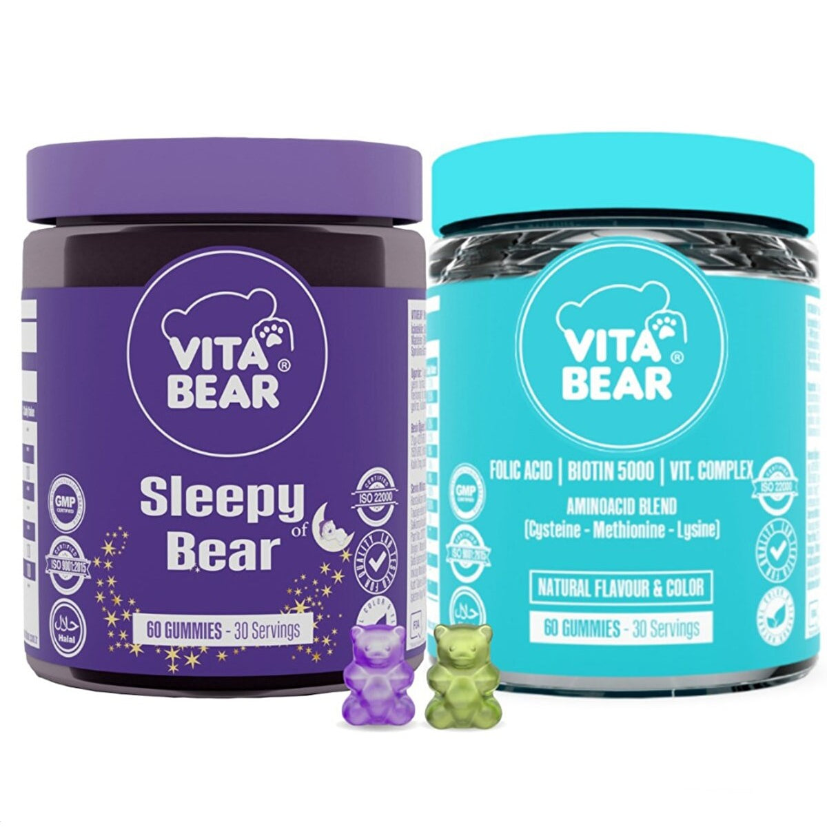 Vita Bear Sleepy Bear 60 Gummy & Strong Hair 60 Gummy