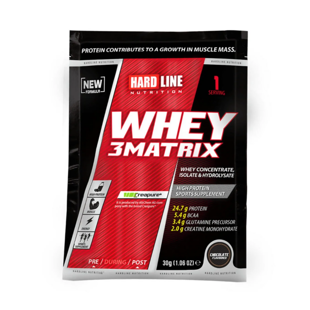 Hardline Nutrition Whey 3Matrix Çikolatalı 30 g 1 Saşe