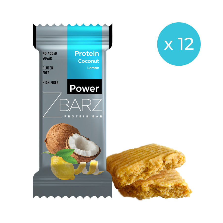 Zbarz Power Protein Bar Hindistan Cevizli - Limonlu 35 g 12'li Paket