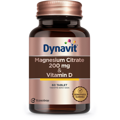 Dynavit Magnesium Citrate 200 Mg & Vitamin D 60 Tablet - fit1001