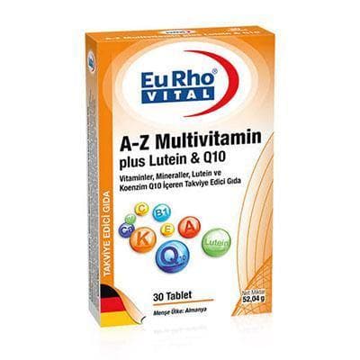Eurho Vital A-Z Multivitamin Plus Lutein & Q10 (30 Tablet) - fit1001