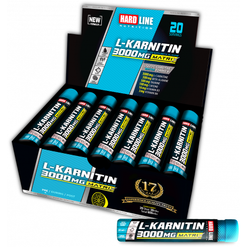 Hardline Nutrition L-Karnitin Matrix Limon 3000 mg 20 Ampül