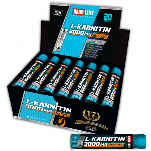 Hardline Nutrition L-Karnitin Matrix Şeftali 3000 mg 20 Ampül