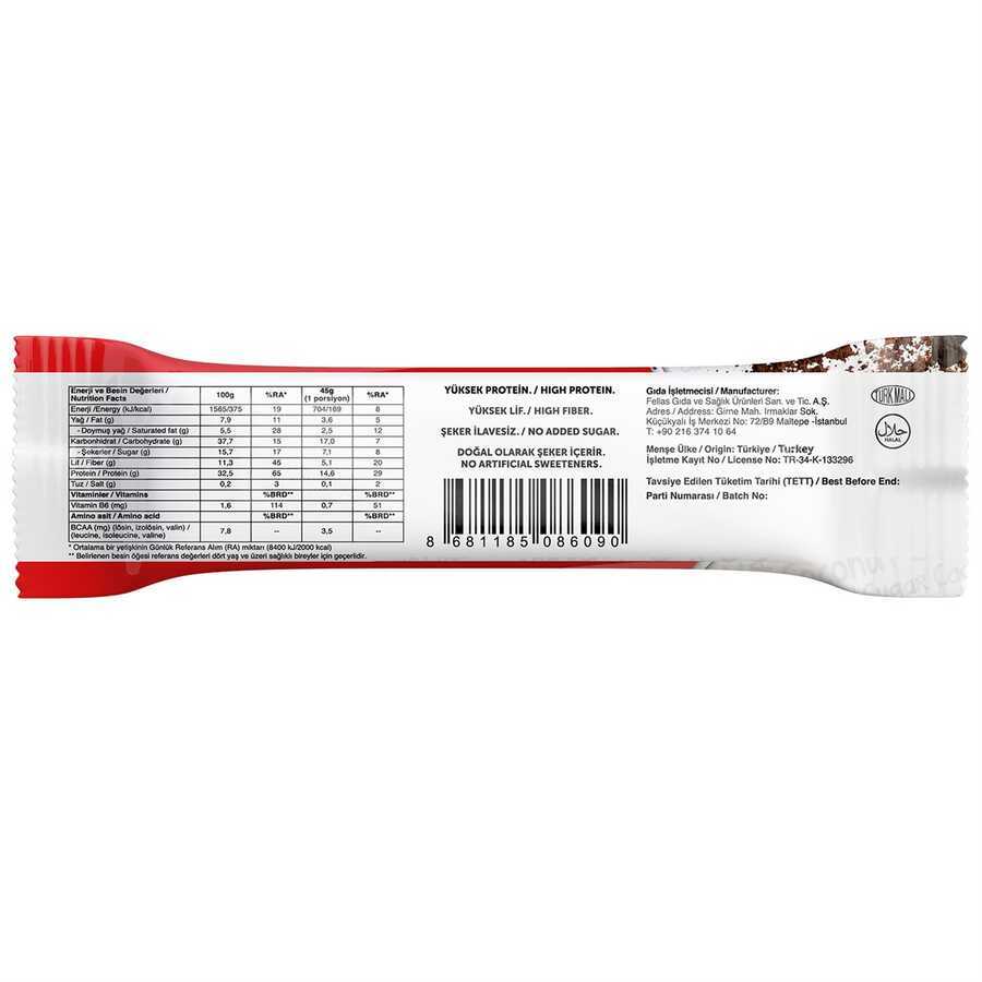 Fellas Yüksek Protein Bar - Hindistan Cevizli ve Kakaolu 45 g
