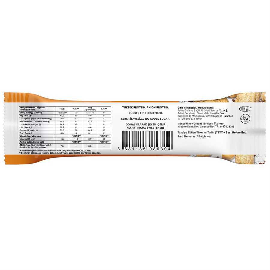 Fellas Yüksek Protein Bar - Yer Fıstıklı ve Kakaolu 45 g